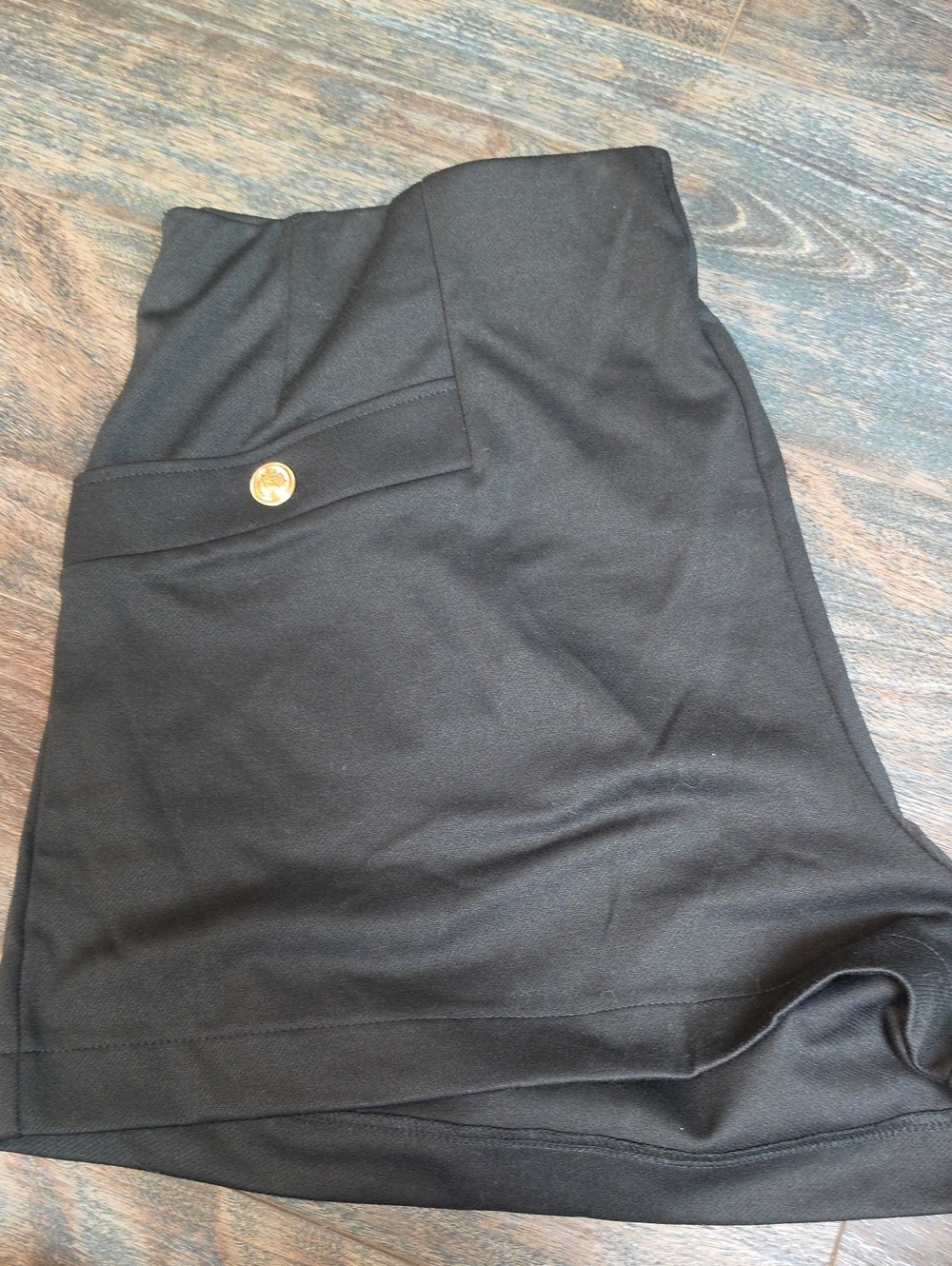 H&M Black Mini Skirt with Gold Accent